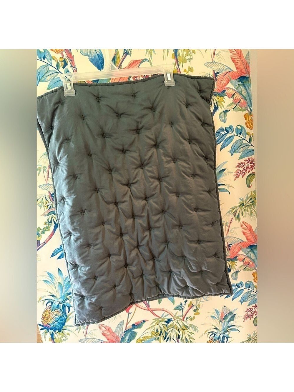 Pottery Barn Gray Tufted Pillow Sham Standard Size Excellent pre owned condition